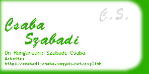 csaba szabadi business card